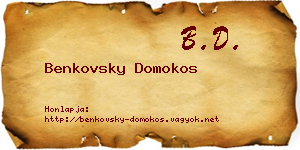Benkovsky Domokos névjegykártya